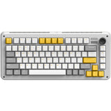 Clavier mécanique sans fil Ty iquunix zx75 gravi wave (gris, disposition américaine (qwer), rouge gateron, 75 %, LED RVB, remplaçable à chaud, pbt double prise, 2,4 GHz | Bluetooth 5.1 | USB-C)