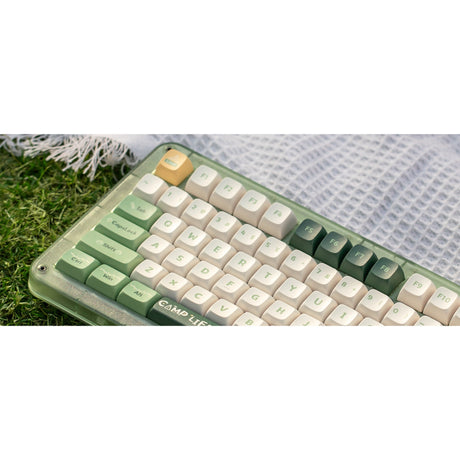 Clavier mécanique sans fil de camping Iqunix zx75 (vert, disposition américaine (qwerty), bleu cerise mx, 75 %, LED RVB, remplaçable à chaud, pbt double prise, 2,4 GHz | Bluetooth 5.1 | USB-C)