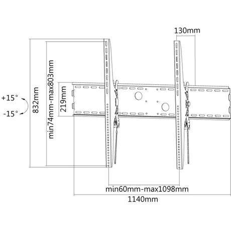 Neomounts lfd-w2000 support mural tv (noir)
