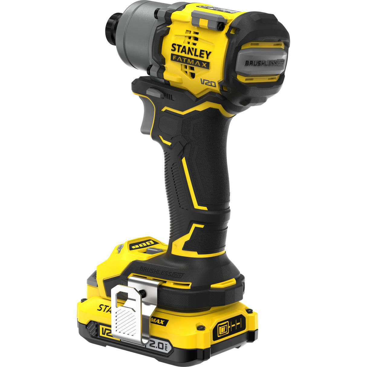 Visseuse à percussion sans balais Stanley v20 18v (jaune noir, étui, 2 batteries et chargeur inclus)
