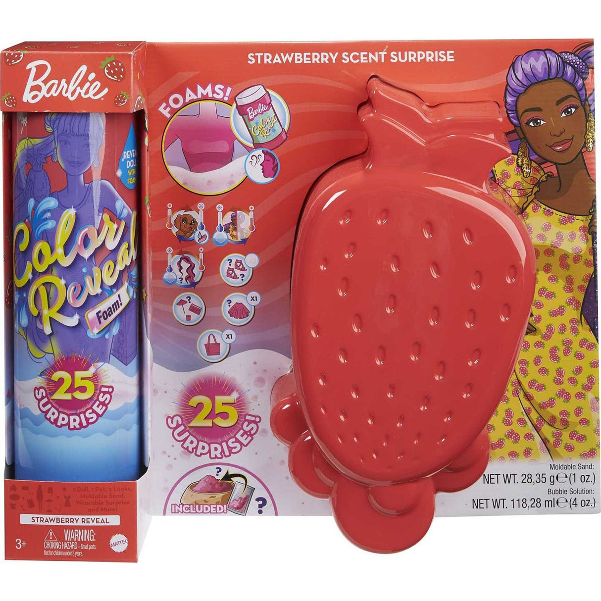Couleur de matel révéler la fraise en mousse