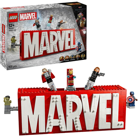 Lego super héros 76313 logo et figurines Marvel