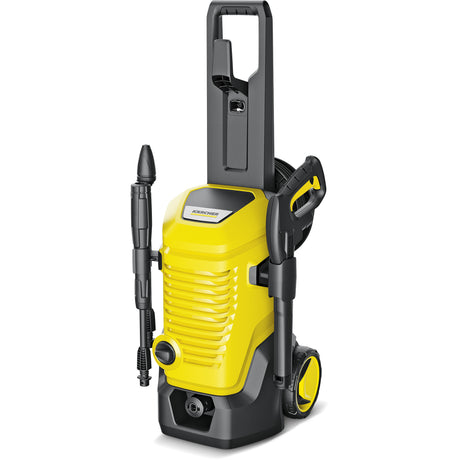 Nettoyeur haute pression domestique Kärcher k 5 wcm premium (jaune noir, avec nettoyeur haute pression, enrouleur de tuyau et nettoyant de surface)