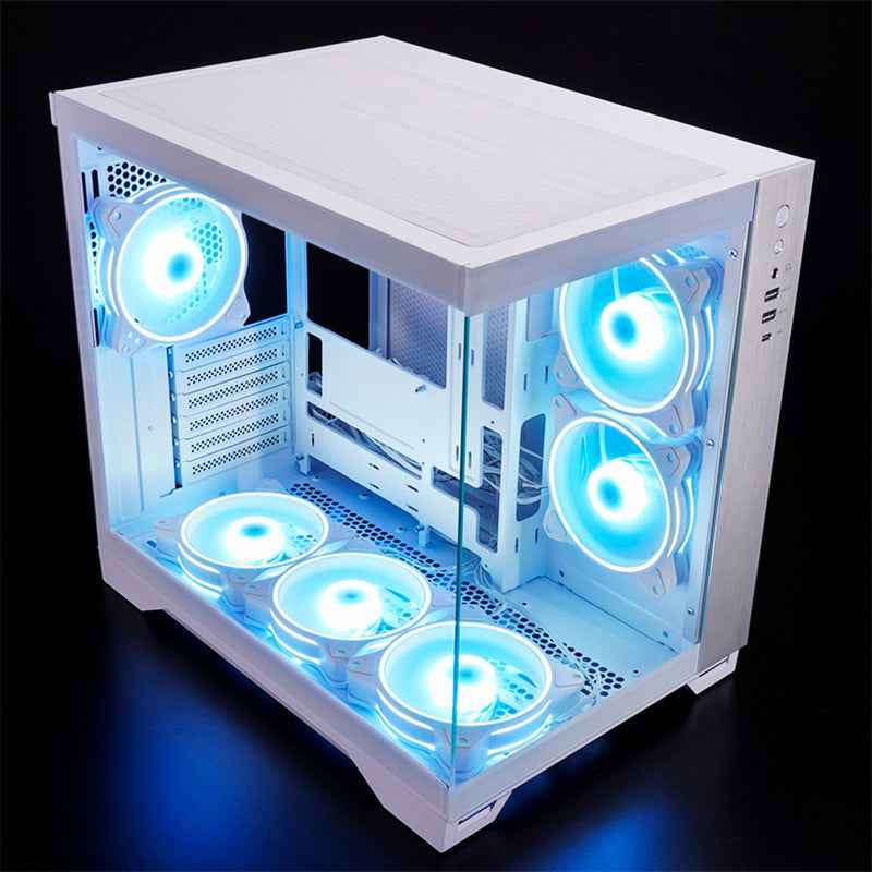 Boîtier Chieftec Visio Midi Tower (blanc | 2x USB-A | 1x USB-C | RVB | verre trempé)