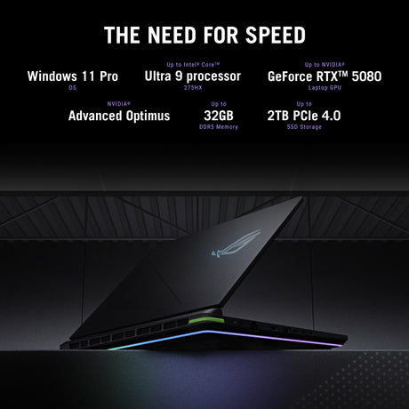 Ordinateur portable de jeu Asus ROG Strix G18 G815LR-S9103W 18 Copilot+ (noir gris | Core Ultra 9 275HX | RTX 5070 Ti | 32 Go | SSD 2 To)