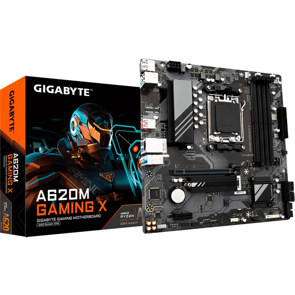 Carte mère Gigabyte a620m gaming x (rev. 1.0) socket am5 (noir gris, raid, gb-lan, son, µatx)