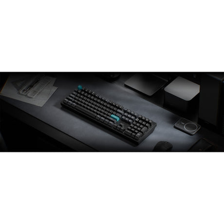 Clavier mécanique personnalisé sans fil Keychron q6 ultra-m3 8k (noir, disposition américaine (qwerty), pompon de soie marron, 100%, RVB, échange à chaud, 8k, 2,4 GHz Bluetooth 5.2 USB-C)