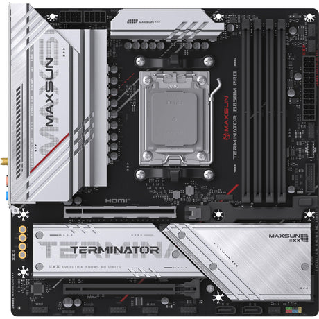 Carte mère Maxsun MS-Terminator B850M Pro WiFi Socket AM5 (noir, RAID, 2,5 Go-LAN, WLAN, BT, son, µATX)