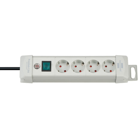 Brennerstuhl multiprise 4 voies premium-line avec interrupteur 1955540100 multiprise (gris clair)