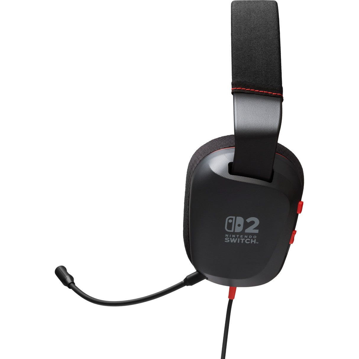 Casque stéréo filaire Powera pour casque de jeu supra-auriculaire Nintendo Switch 2 (noir rouge, Nintendo Switch 2, Nintendo Switch – modèle OLED, Nintendo Switch, Nintendo Switch Lite)