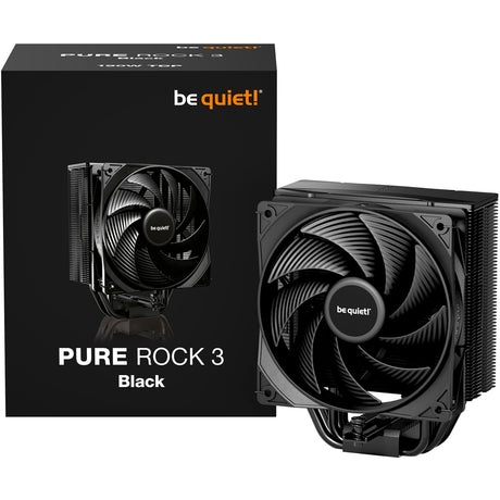Soyez silencieux! Refroidisseur de processeur Pure Rock 3 noir (noir, connecteur de ventilateur PWM à 4 broches)