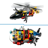 Lego city 60462 remix d'un hélicoptère, d'un camion de pompiers et d'un sous-marin