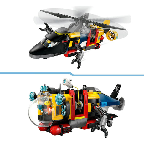 Lego city 60462 remix d'un hélicoptère, d'un camion de pompiers et d'un sous-marin