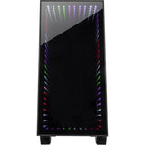 Boîtier tour midi micro Inter-tech x-608 infinity (noir | 1x USB-A | 1x USB-C | RVB | fenêtre)
