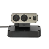 Brennerstuhl brennerstuhl®estilo prise duplex, 1x USB C, 1x USB A, 10x prises de sécurité, argent noir - 1153580200