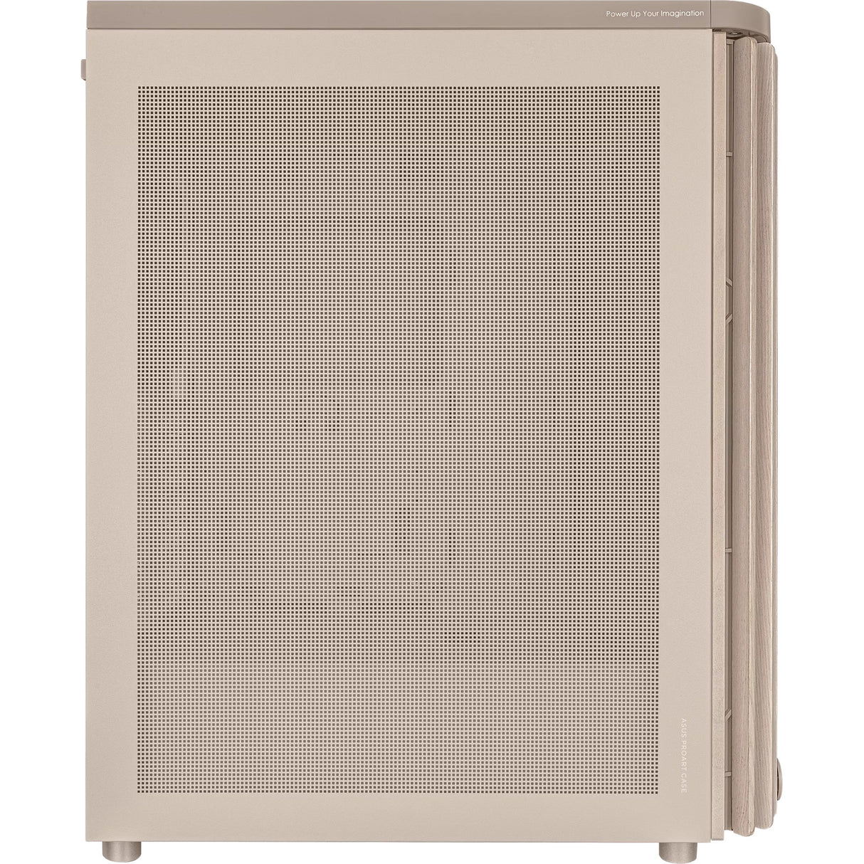 Asus proart pa401 wood edition - mesh panel midi tower behuizing (beige houtkleur | 2x usb-a | 1x usb-c)
