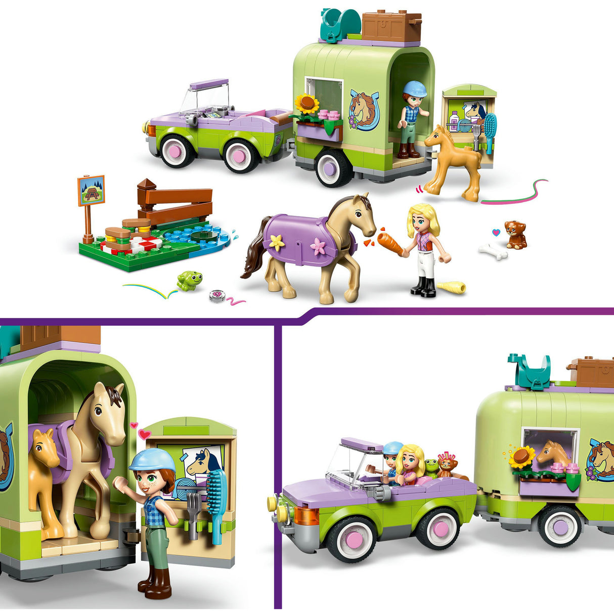 Lego Friends 42695 remorque avec cheval et poulain