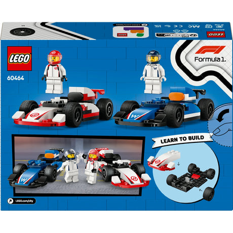 Lego city f1 williams racing et haas f1 voitures de course - 60464