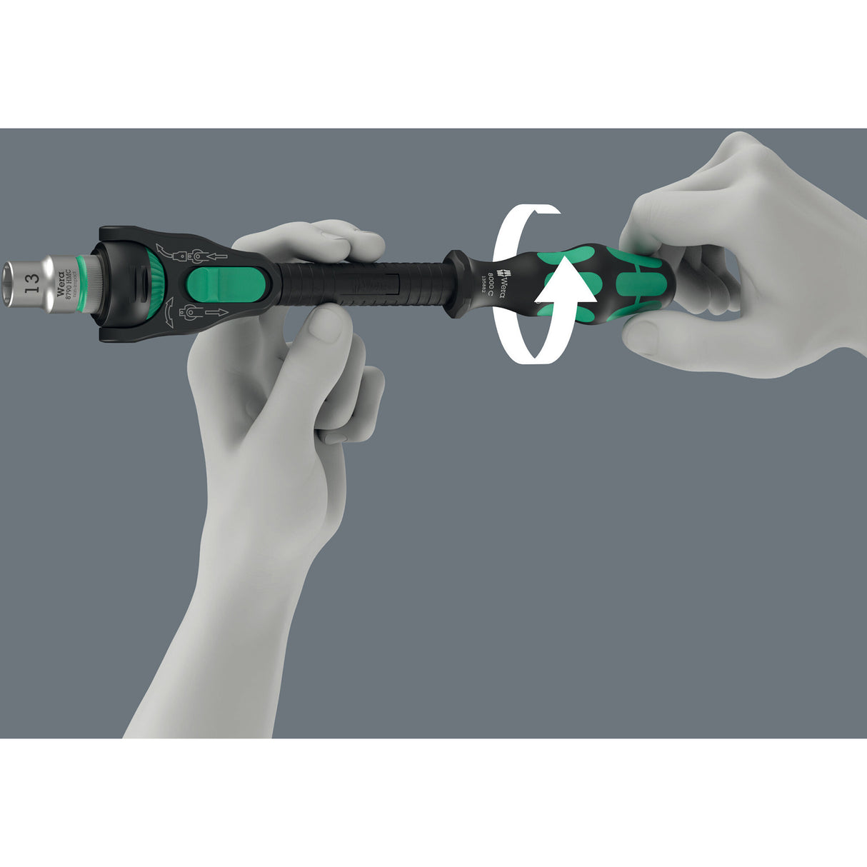 Wera 8000 c black edition zyklop speed cliquet avec 1 2 entraînements (noir vert)