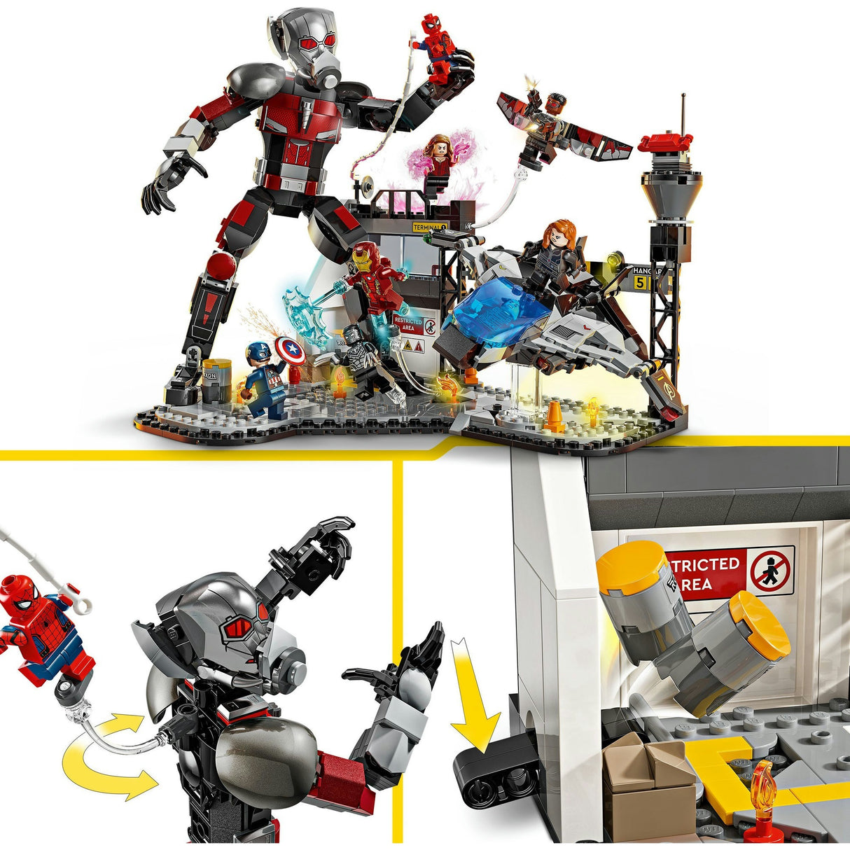 Lego super heros 76314 scène d'action de la guerre civile de Captain America