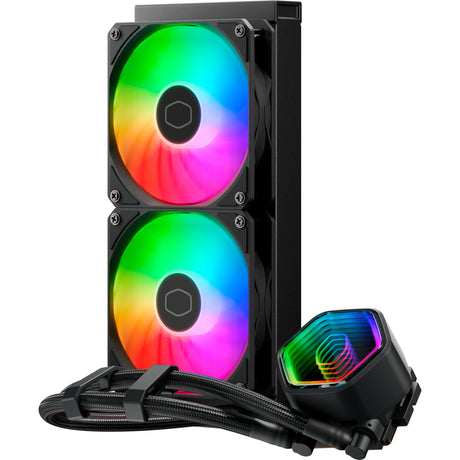 Cooler master masterliquid 240 core ii argb refroidissement par eau (noir, connecteur de ventilateur PWM à 4 broches)