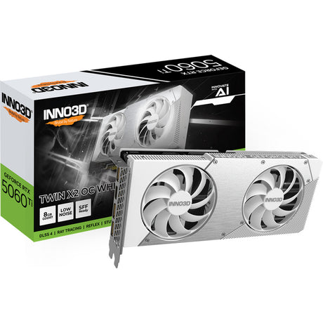 Inno3d n506t2-08d7x-193075w geforce rtx™ 5060 ti 8 Go double x2 oc blanc
