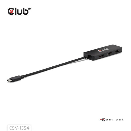 Adaptateur Club 3D USB-C vers Triple HDMI MST Hub 4K60Hz (Noir)