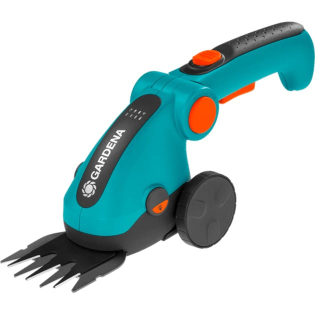 Gardena cisaille à gazon sans fil Comfortcut Li Set (noir turquoise, avec batterie Li-ion 3,0 Ah, roues et manche télescopique)