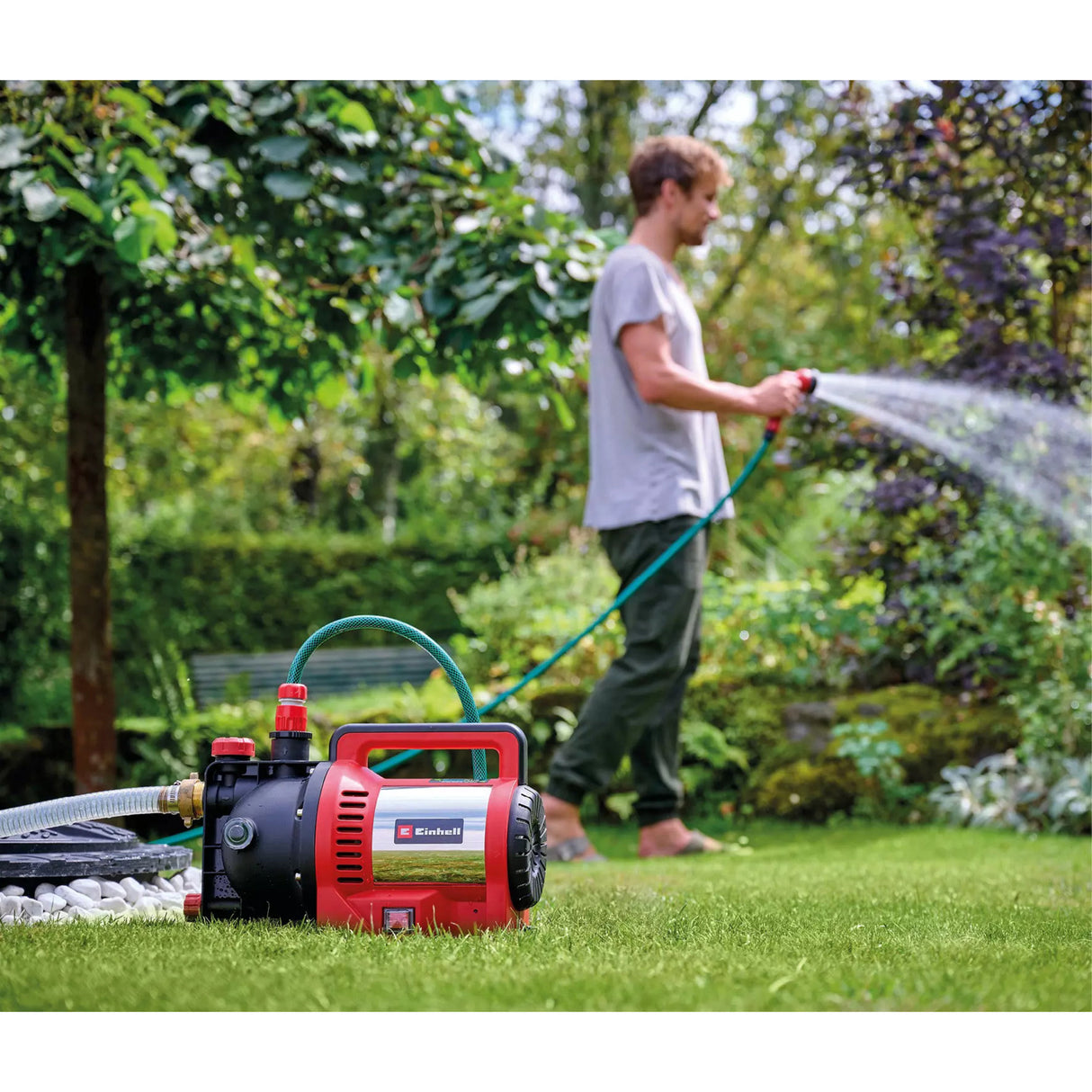 Pompe de jardin Einhell gc-gp 1170 eco plus (rouge noir)