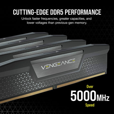 Corsair Vengeance 32 Go DDR5-6000 (2x 16 Go) RAM (noir, cmk32gx5m2b6000c38, xmp 3.0)