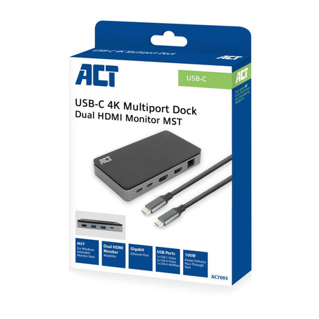 Station d'accueil Act Connectivité USB-C 4K MST