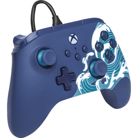 Manette Powera Advantage avec câble pour Xbox Series X|s - Water Wave (bleu azur, Xbox Series X|s, Xbox One, PC)