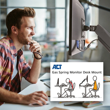 Bras de moniteur act noir ac8311