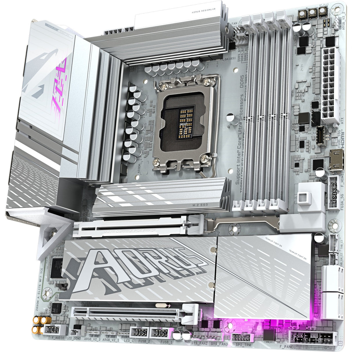 Carte mère Gigabyte Z890M Aorus Elite WF7 Ice Socket 1851 (RAID, 2,5 Go-LAN, Wi-Fi 7, BT, son, µATX)