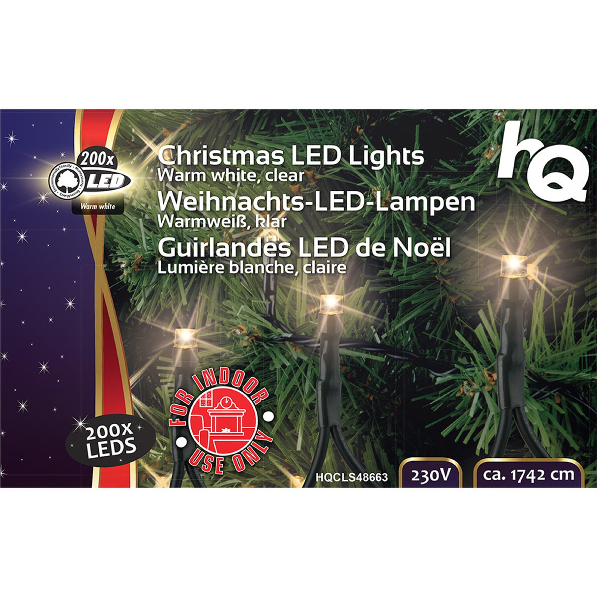 Diverses lumières de Noël 200 LED chauds blanc 17,4 m