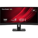 Viewsonic UwQHD Moniteur d'accueil incurvé VG3456C 34 Ultrawide (noir (mat), 2x HDMI, 1x Display Port, USB-A, USB-B, USB-C, LAN, Audio)