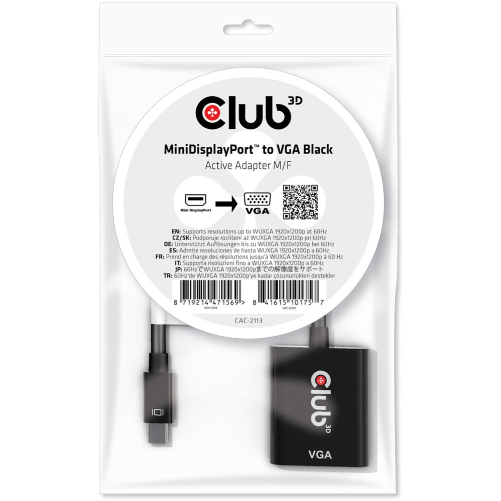 Adaptateur actif Club 3D mini displayport vers VGA