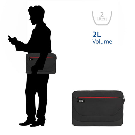 Act connectivité banlieue pochette pour ordinateur portable 13.3 (noir)