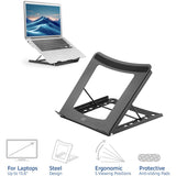 Support pour ordinateur portable Act Connectivity, pliable, réglable en hauteur sur 5 positions (noir)