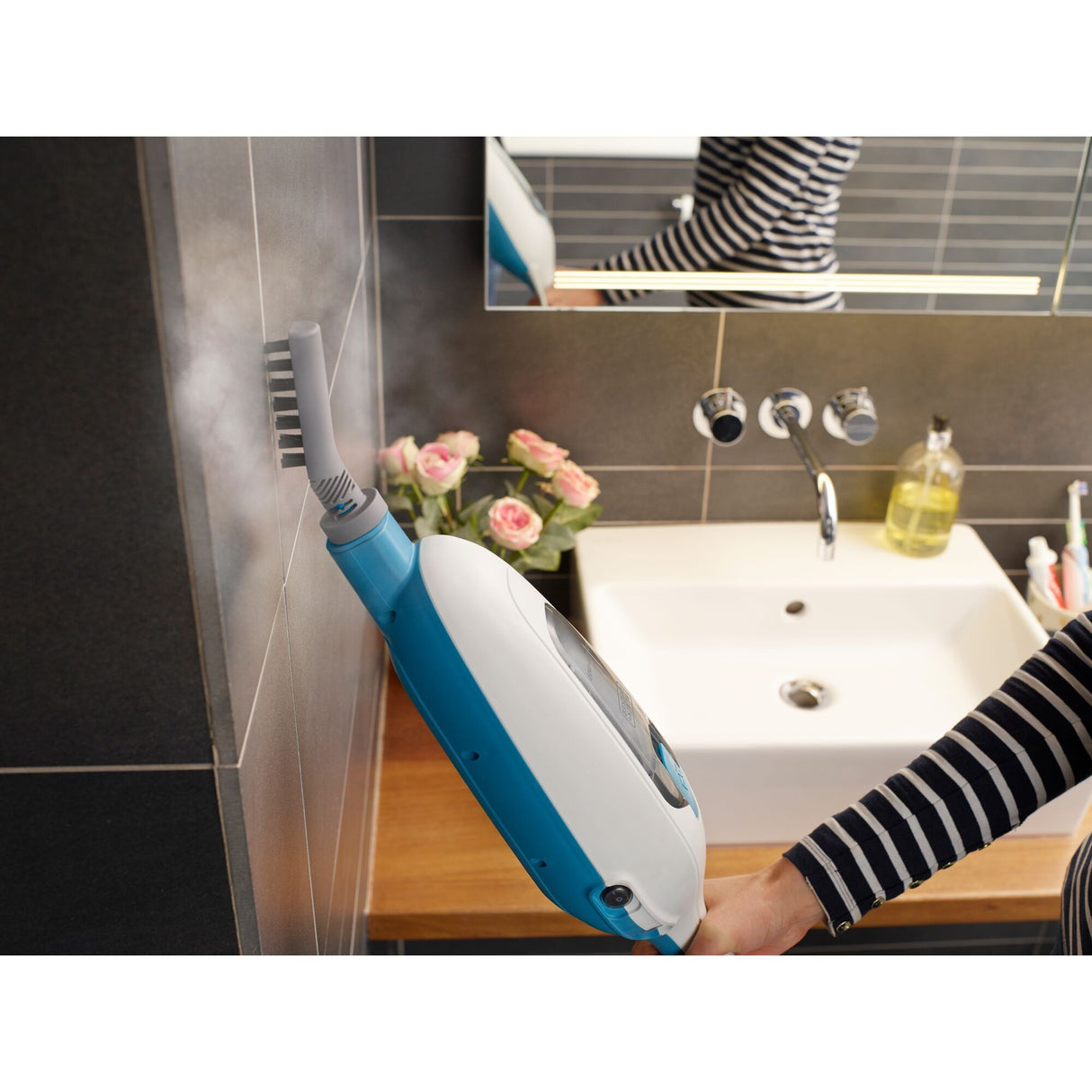 Black+Decker FSMH13E10-QS Balai vapeur 10 en 1 1 300 W avec accessoires Nettoyeur vapeur (Blanc)