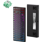Clavier de jeu mécanique à structure de joint tri-mode Mchose G75 Pro (noir, disposition américaine (QWERTY), KTT Cabbage Tofu V2, 75 %, RVB, échange à chaud, PBT Double-Shot, 2,4 GHz | USB-C | Bluetooth)
