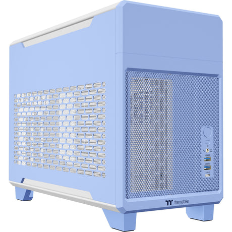 Boîtier mini tour Thermaltake tr100 bleu hortensia (bleu clair | 2x USB-A | 1x USB-C)
