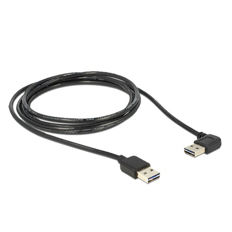 Delock câble easy-usb 2,0 m > angle m (noir, 1 mètre)