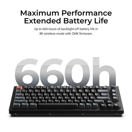 Clavier mécanique personnalisé sans fil Keychron v1 ultra 8k (noir, disposition américaine (qwerty), banane à pompon en soie, 75 %, RVB, échange à chaud, 2,4 GHz | Bluetooth 5.3 | USB-C)
