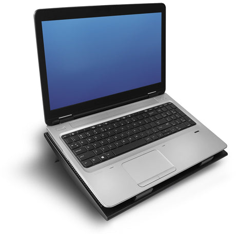 Support pour ordinateur portable Act Connectivity, avec ventilateur, réglable en hauteur sur 2 positions (noir, hub USB 2.0 à 4 ports)