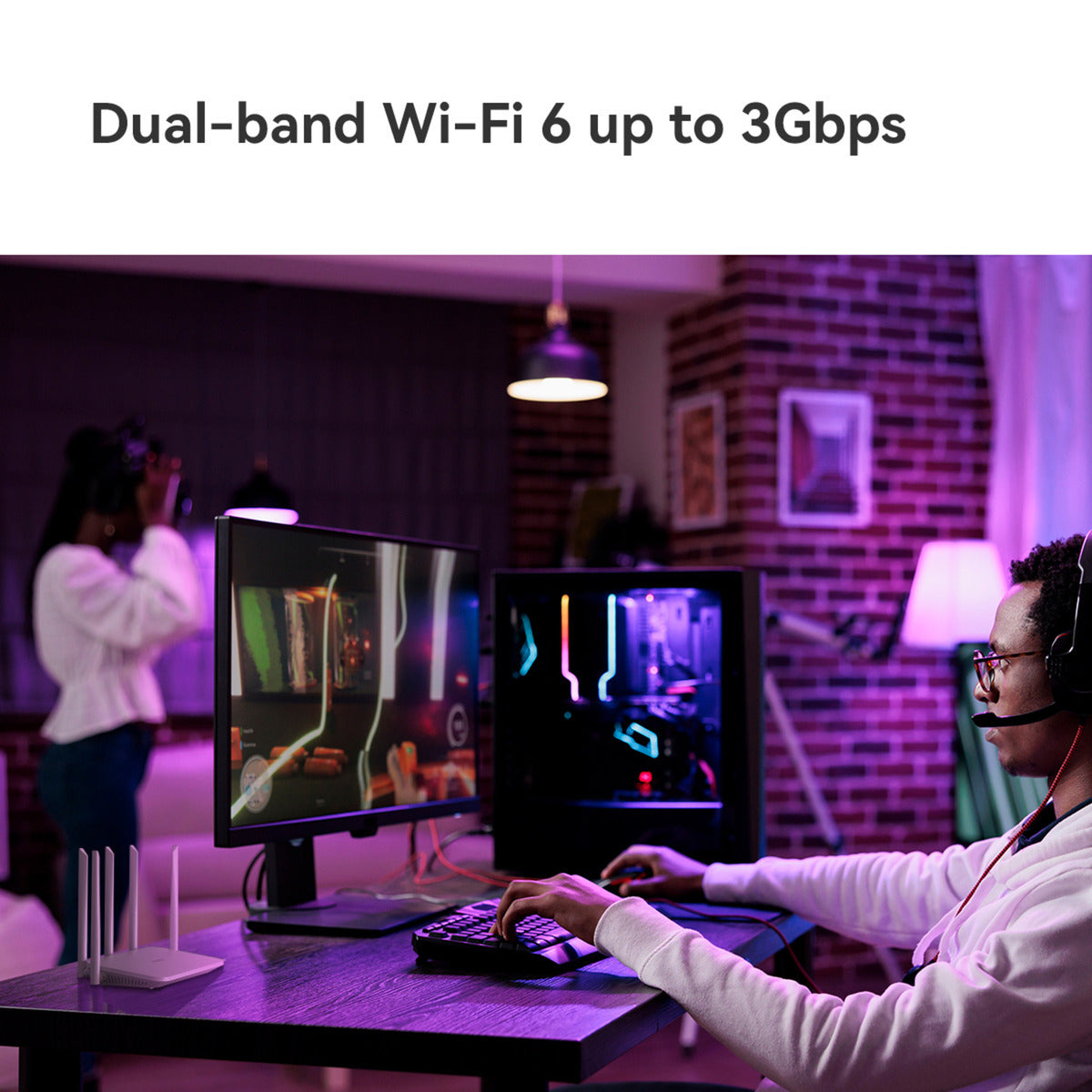 Routeur Wi-Fi 6 double bande Imou HX21 AX3000 (blanc, maillé)