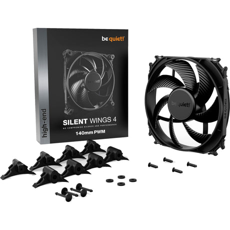 Soyez silencieux! Ventilateur de boîtier Silent Wings 4 PWM (noir, 140 x 140 x 25 mm)