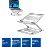 Support pour ordinateur portable Act Connectivity en aluminium (aluminium, pliable, réglable en hauteur en continu)