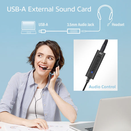 Act connectivité USB-A carte son externe (noir)