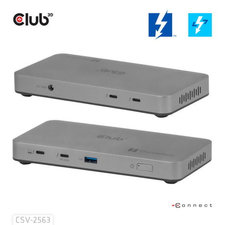 Station d'accueil vidéo triple Club 3D 5-1 Thunderbolt 5 Hub (gris)